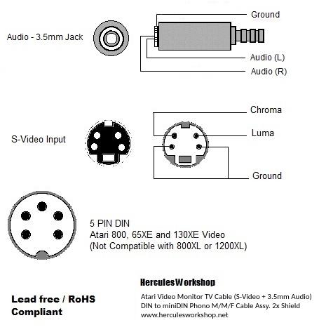 Atari S-Video Cable Drawing